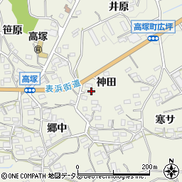 愛知県豊橋市高塚町（神田）周辺の地図