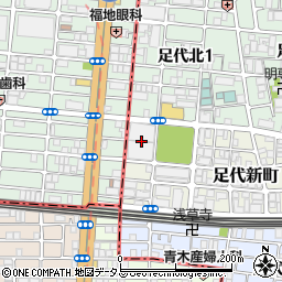 大阪府東大阪市足代新町24周辺の地図