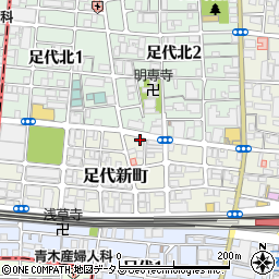 大阪府東大阪市足代新町11-13周辺の地図