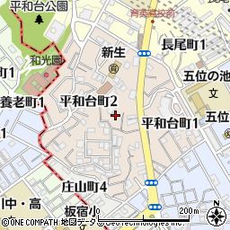 兵庫県神戸市長田区平和台町周辺の地図