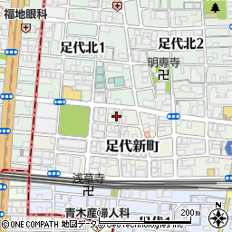 大阪府東大阪市足代新町12周辺の地図