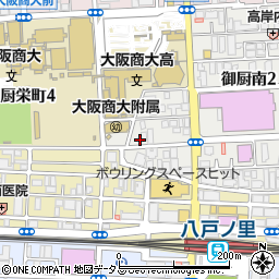 タイムズ八戸ノ里駅前第５駐車場周辺の地図