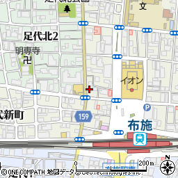 餃子の王将布施店周辺の地図