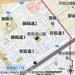 菅原通公園周辺の地図