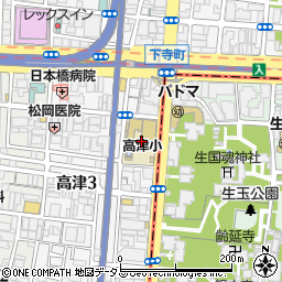 大阪府大阪市中央区高津3丁目4周辺の地図