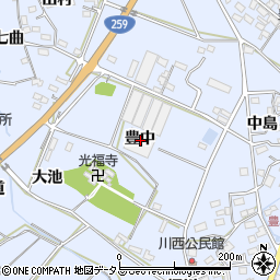 愛知県田原市豊島町豊中周辺の地図