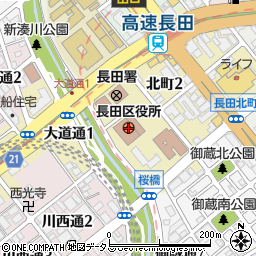 兵庫県神戸市長田区周辺の地図