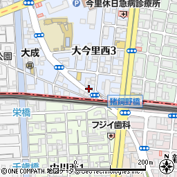 大阪府大阪市東成区大今里西3丁目17周辺の地図