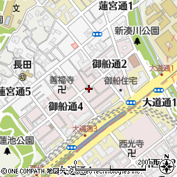 兵庫県神戸市長田区御船通周辺の地図