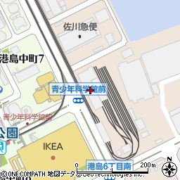 神戸新交通　車両基地周辺の地図