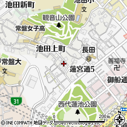 兵庫県神戸市長田区池田上町49周辺の地図
