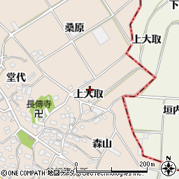 愛知県田原市谷熊町上大取周辺の地図
