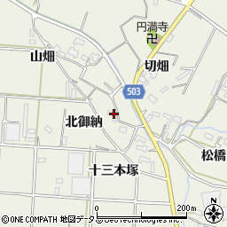 愛知県豊橋市杉山町北御納周辺の地図