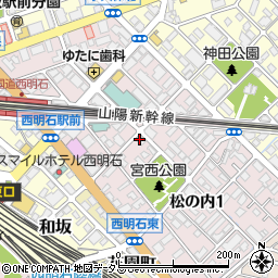 西川産業株式会社　明石営業所周辺の地図