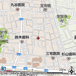 大阪府東大阪市高井田元町2丁目19周辺の地図