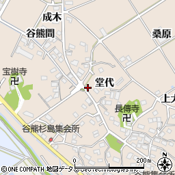 愛知県田原市谷熊町堂代周辺の地図