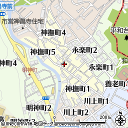 兵庫県神戸市須磨区神撫町周辺の地図