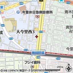 大阪府大阪市東成区大今里西3丁目10周辺の地図