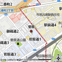 菅原保育所周辺の地図