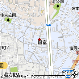 岡山県岡山市中区国富周辺の地図