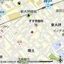 愛知県田原市神戸町新大坪40周辺の地図