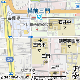 岡山市立三門小学校周辺の地図