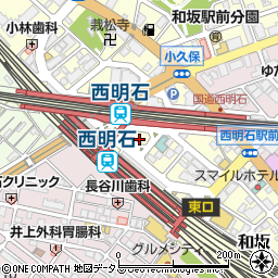 西明石駅自転車駐車場周辺の地図