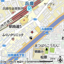 トヨタレンタリース兵庫ＪＲ兵庫駅南口店周辺の地図
