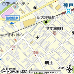愛知県田原市神戸町新大坪22周辺の地図
