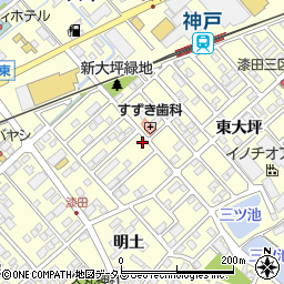 愛知県田原市神戸町新大坪38-8周辺の地図