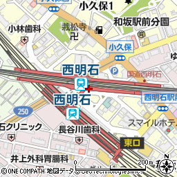 セブンイレブンハートインＪＲ西明石駅西改札口店周辺の地図
