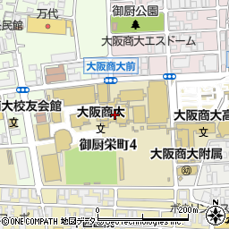 大阪商業大学　ユニバーシティホール・蒼天周辺の地図