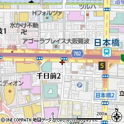 大阪府大阪市中央区千日前周辺の地図
