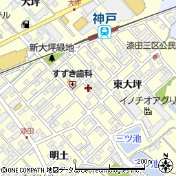 愛知県田原市神戸町新大坪周辺の地図