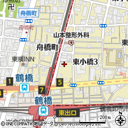 大阪市立　ＪＲ鶴橋駅有料自転車駐車場周辺の地図