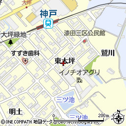 愛知県田原市神戸町東大坪28周辺の地図