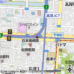 大阪府大阪市中央区高津2丁目8周辺の地図