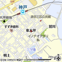 愛知県田原市神戸町東大坪周辺の地図