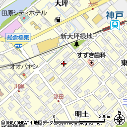 愛知県田原市神戸町新大坪16周辺の地図