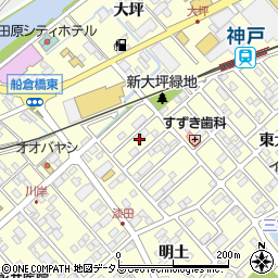 愛知県田原市神戸町新大坪17周辺の地図