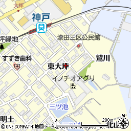 愛知県田原市神戸町東大坪30周辺の地図