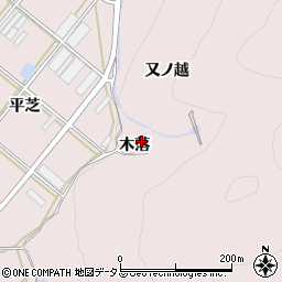 愛知県田原市野田町（木落）周辺の地図