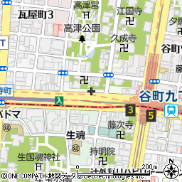 大阪府大阪市中央区高津1丁目2-35周辺の地図