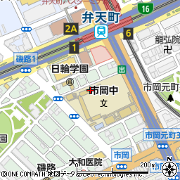 大阪市立市岡中学校周辺の地図