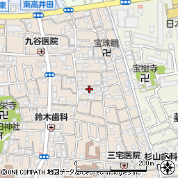 大阪府東大阪市高井田元町2丁目周辺の地図