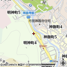 兵庫県神戸市須磨区明神町周辺の地図