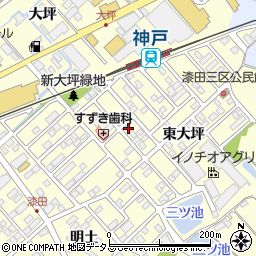 愛知県田原市神戸町新大坪157周辺の地図