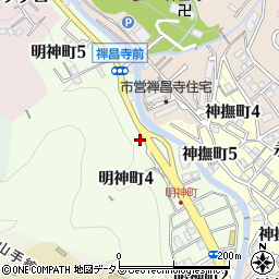 兵庫県神戸市須磨区明神町周辺の地図
