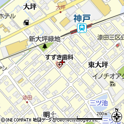 愛知県田原市神戸町新大坪146周辺の地図