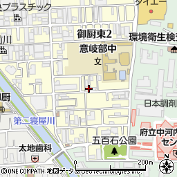 大阪府東大阪市御厨東2丁目周辺の地図